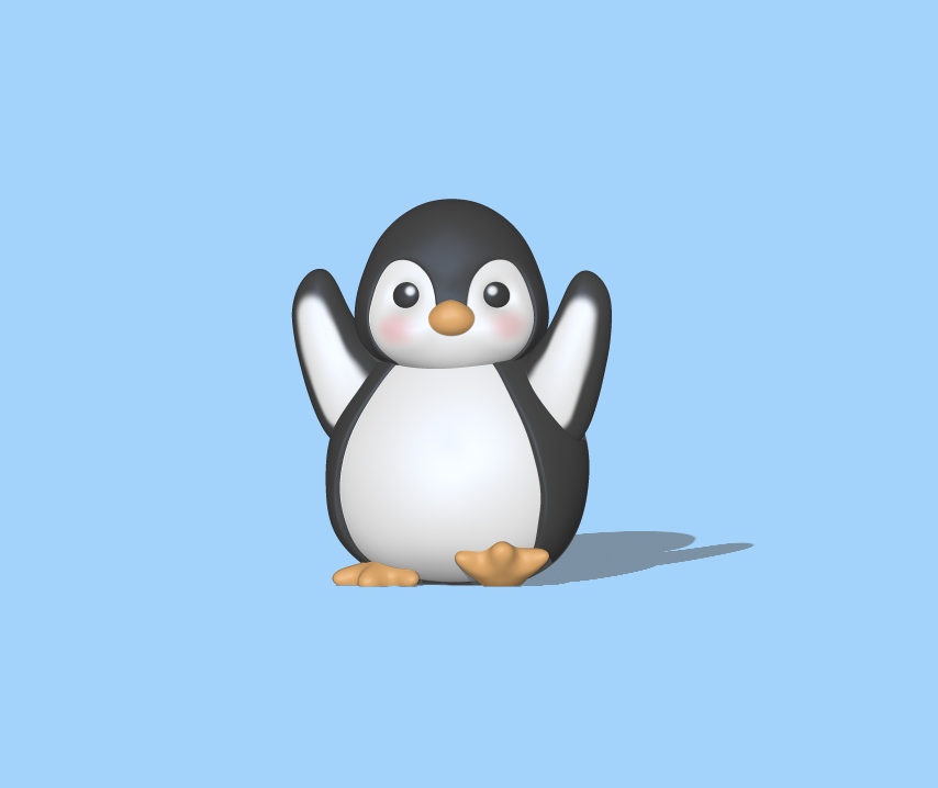 3D file Cute Happy Penguin・3D printable model to download・Cults